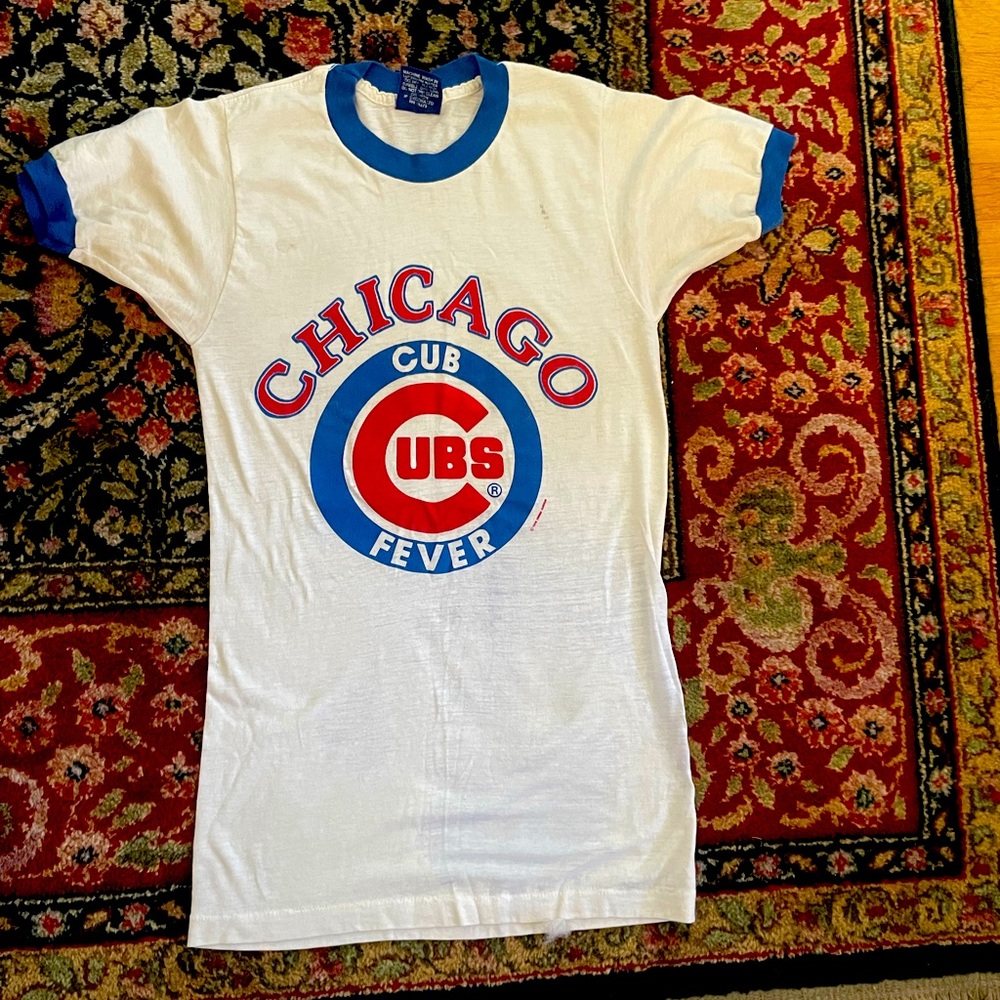 Vintage Chicago Cubs Ringer Tee Size Small